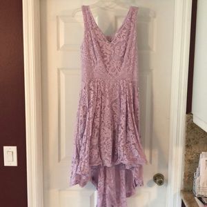 Lavender Lace High-Low Dress
